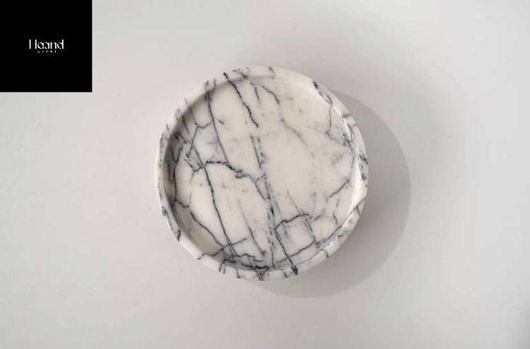 Cake stand, marble, white