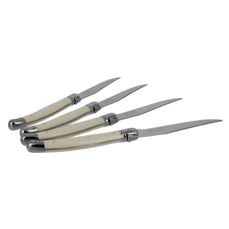 Steak Knives, Set of 4, Faux Ivory