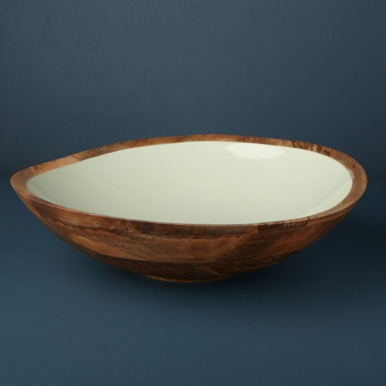 Madras Bowl, Oversized Mango Wood, Mint