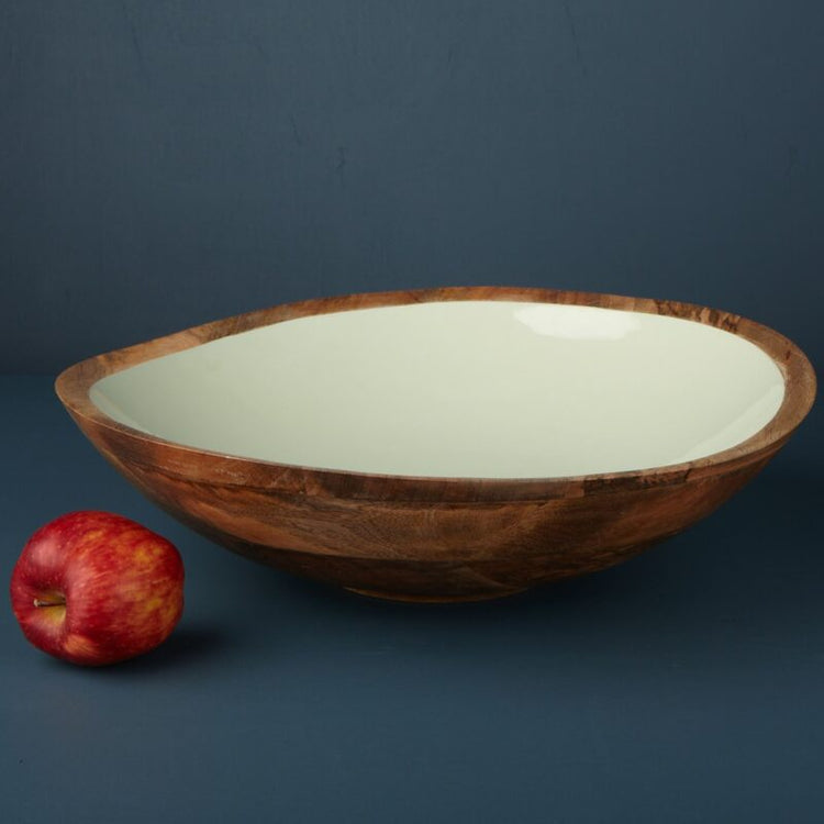 Madras Bowl, Oversized Mango Wood, Mint
