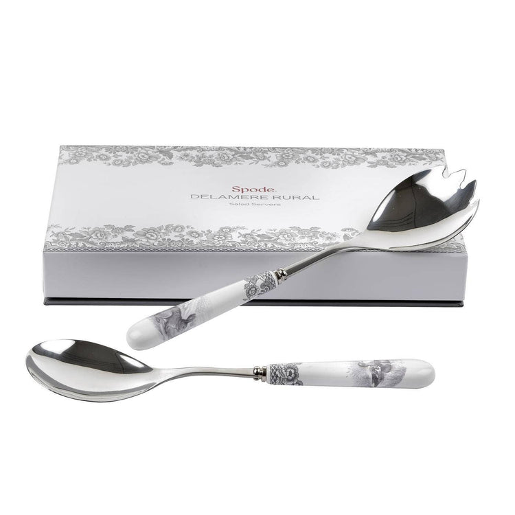 Spode Blue Italian Cheese Knife & 6 Spreaders