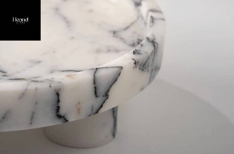 Cake stand, marble, white