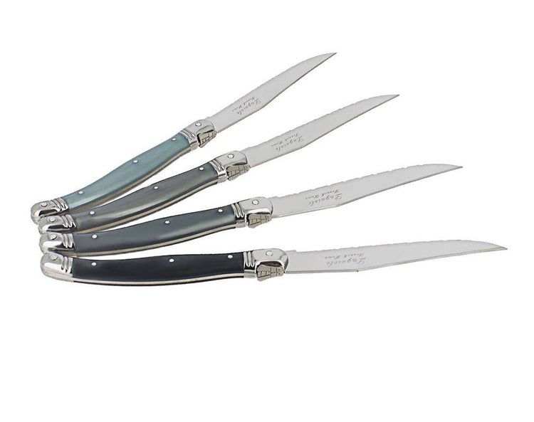 French Home Laguiole Steak Knives - Set of 4, Shades of Grey
