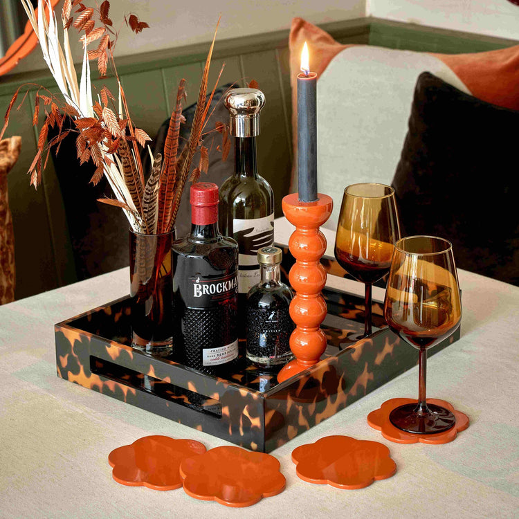 Addison Ross Faux Tortoise Tray, 16 x 14 x 3"