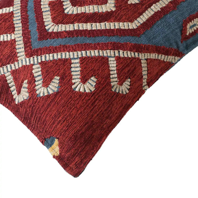 Elegant Hali Maroon Blue Pillow 12x16 with insert