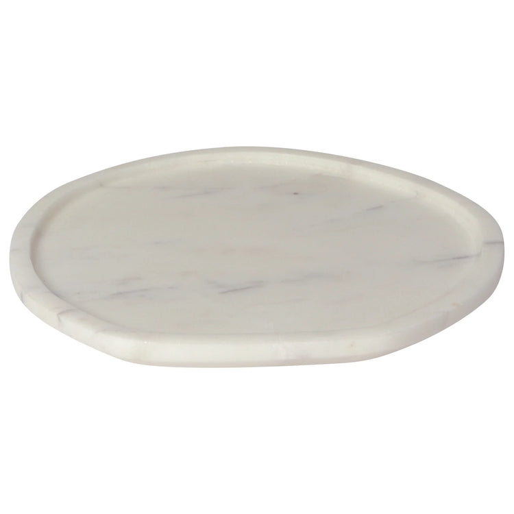 Atlas White Marble Serving Plate