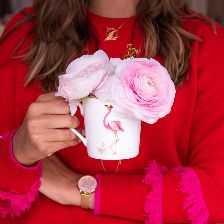 The Flamingo Collection Set of 2 Mugs and Tray