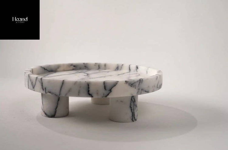 Cake stand, marble, white