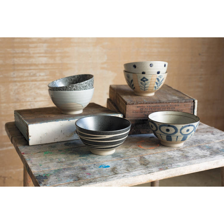 Audrey Dots Ceramic Snack Bowl - 4.75inch
