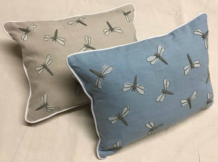 Whimsical Dragonfly Sand Applique Pillow 12x16 with insert
