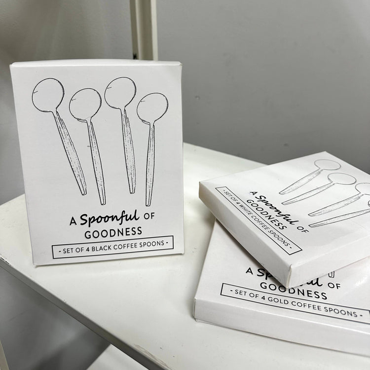 Sleek Black Coffee Spoons-4 Piece Set