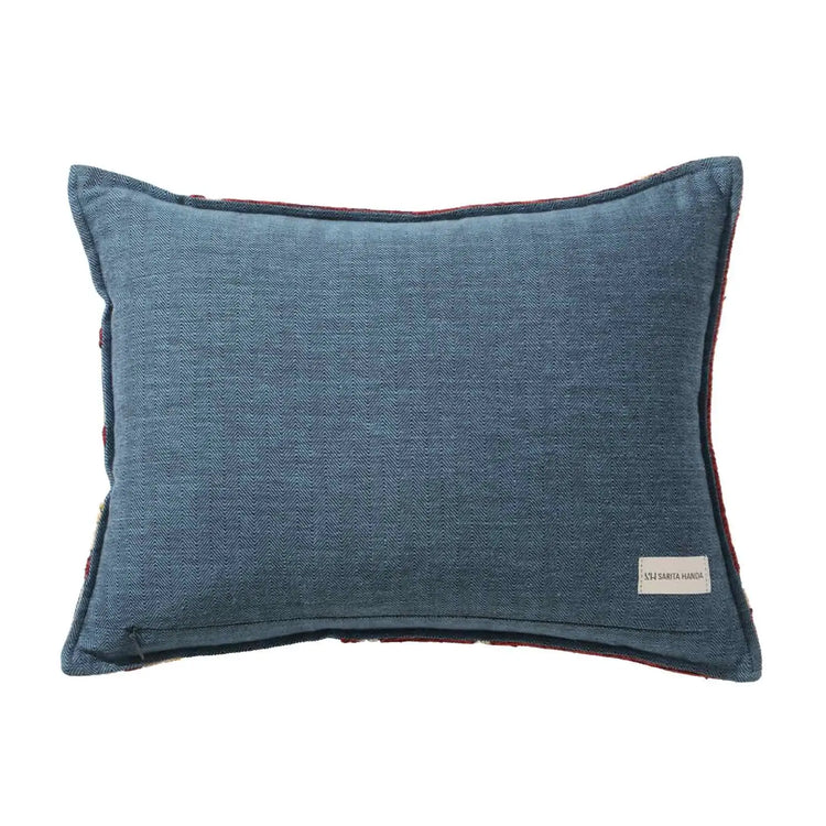 Elegant Hali Maroon Blue Pillow 12x16 with insert