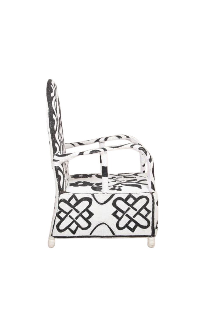 Arm Chair, Handwoven Beaded from Yoruba Tribe