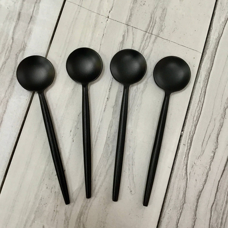 Sleek Black Coffee Spoons-4 Piece Set