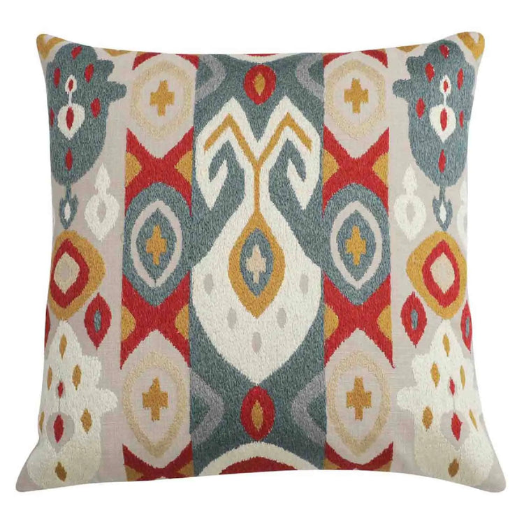 Bohemian Ikat Multi Color Pillow 18x18 with insert