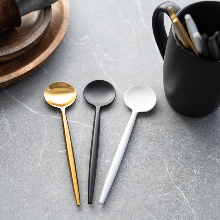 Sleek Black Coffee Spoons-4 Piece Set