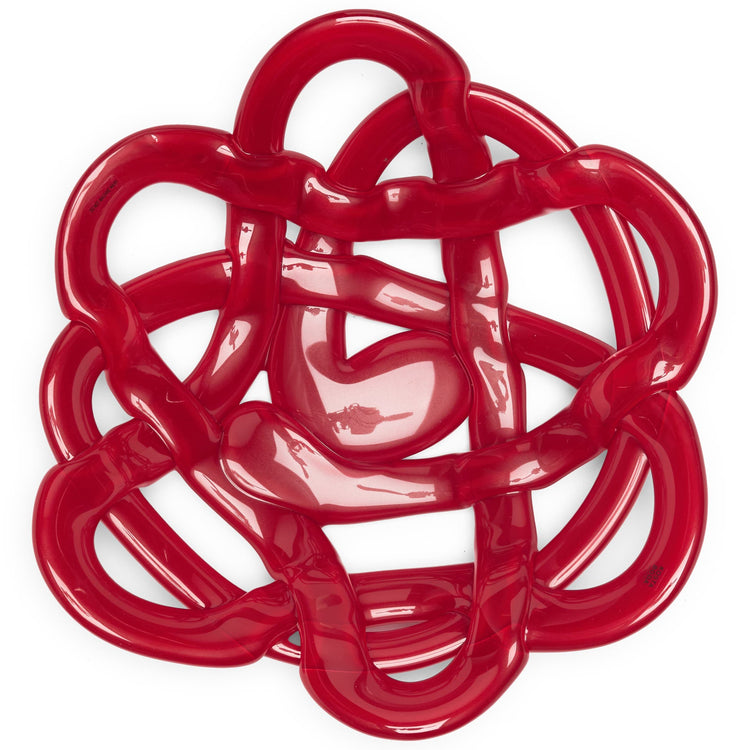 Bowl, Glass Red Basket 3" x 12"