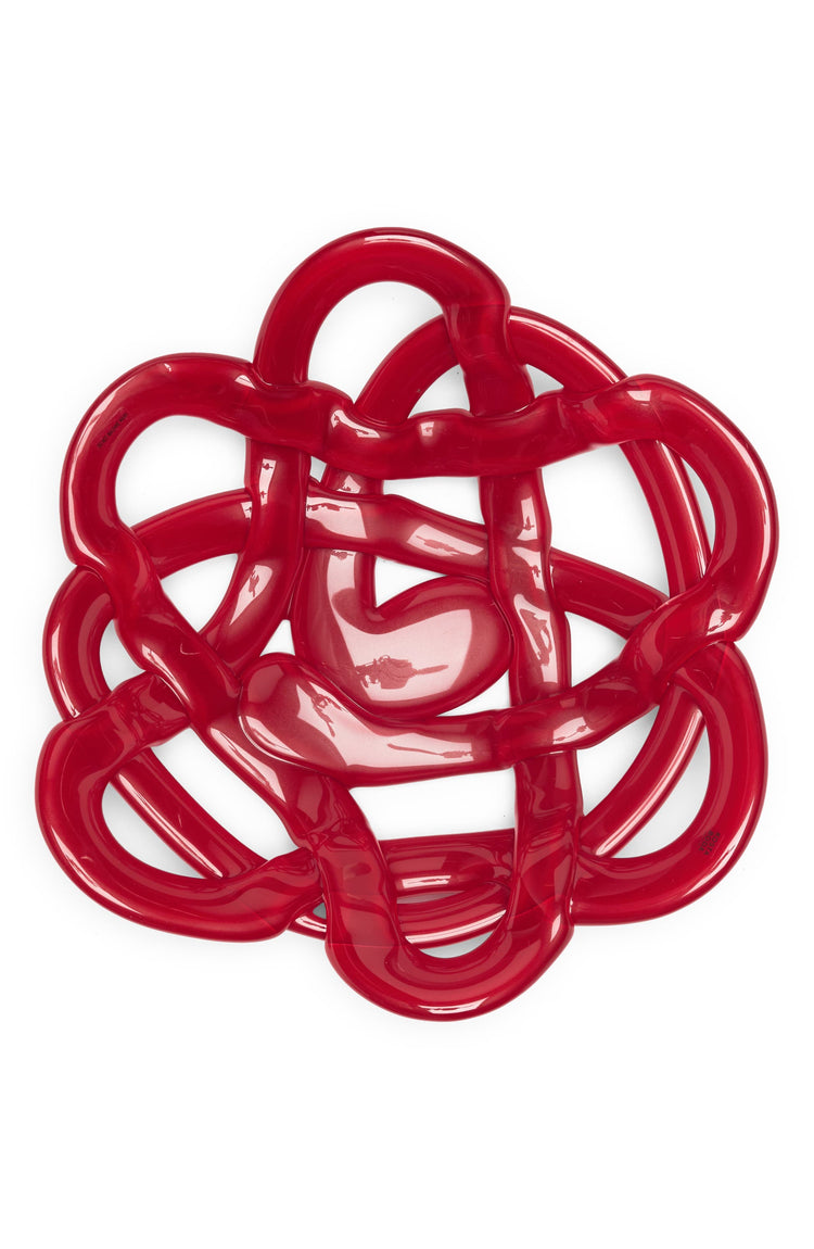 Bowl, Glass Red Basket 3" x 15"