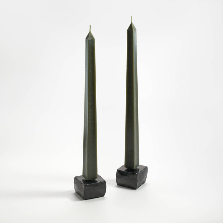 Candle, 16" Square Tapers, Blue slate