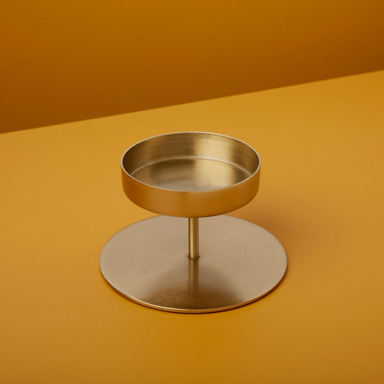 Kent Gold Pillar Candle Holder, Short