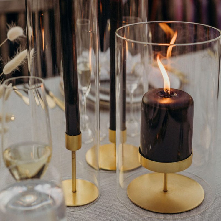 Kent Gold Pillar Candle Holder, Short