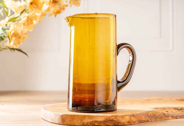 Artisan Moroccan Cone Water Jug - Amber