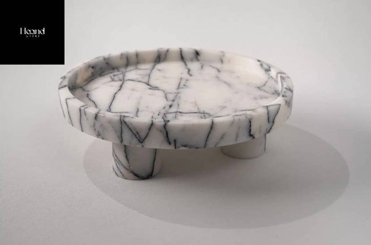 Cake stand, marble, white