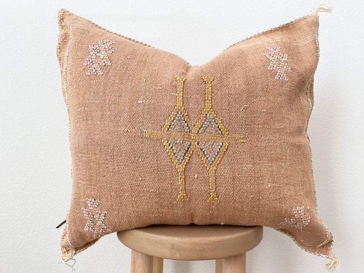 Vibrant Orange/Yellow Silk Sabra Pillow