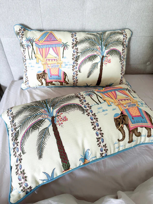 Whimsical Elephant Parade Mekong Pillow 11x20 with insert