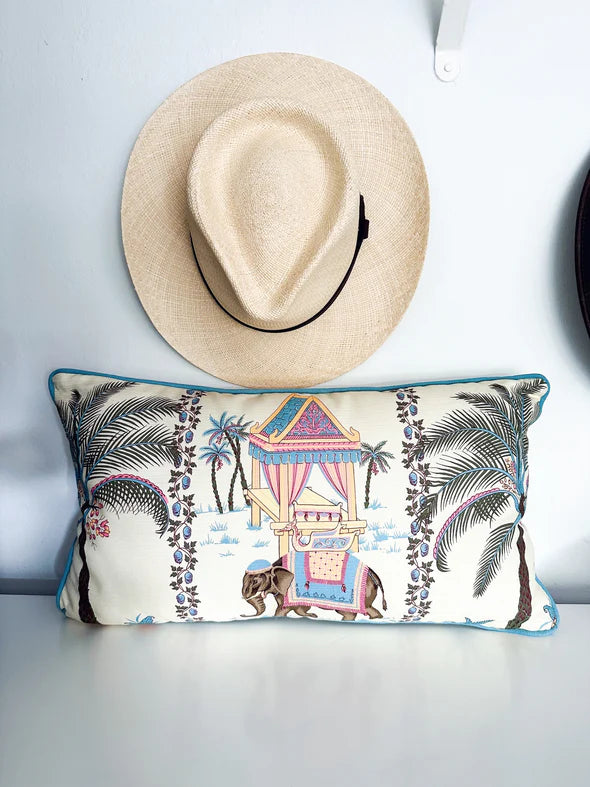Whimsical Elephant Parade Mekong Pillow 11x20 with insert