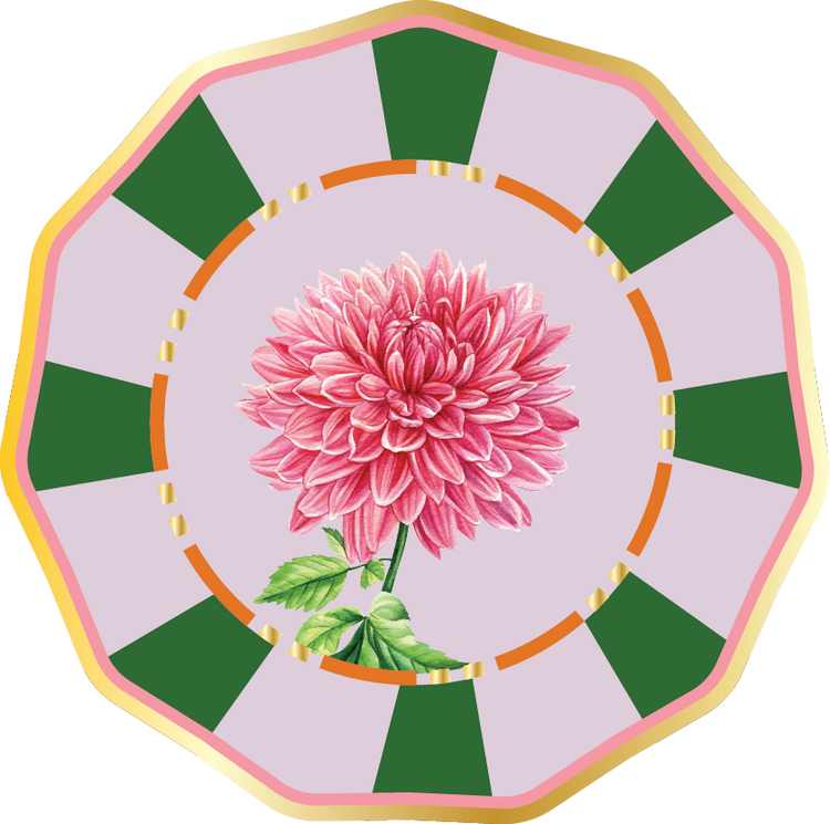 Dahlia Garden Wavy Paper Dinner Plate/8/pkg