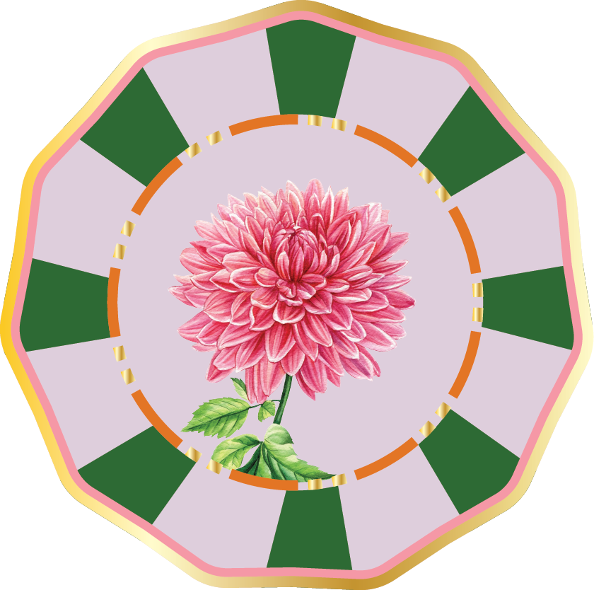Dahlia Garden Wavy Paper Dinner Plate/8/pkg