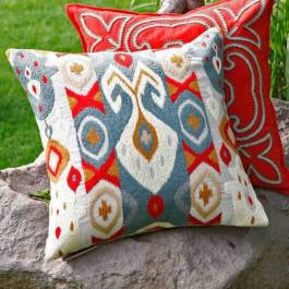 Bohemian Ikat Multi Color Pillow 18x18 with insert