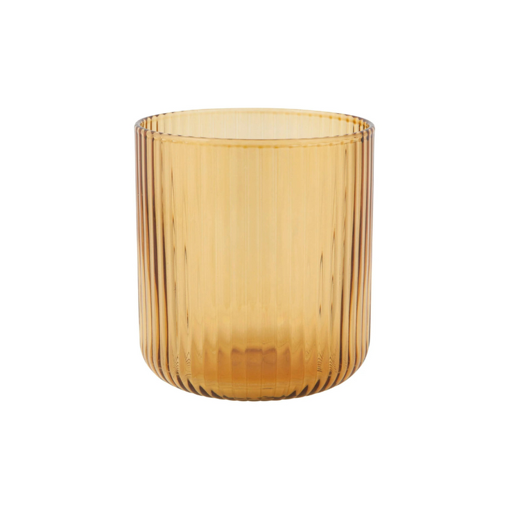 Fluted Glass 12 oz - Amber
