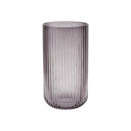 Fluted Glass 17 oz - Smoke