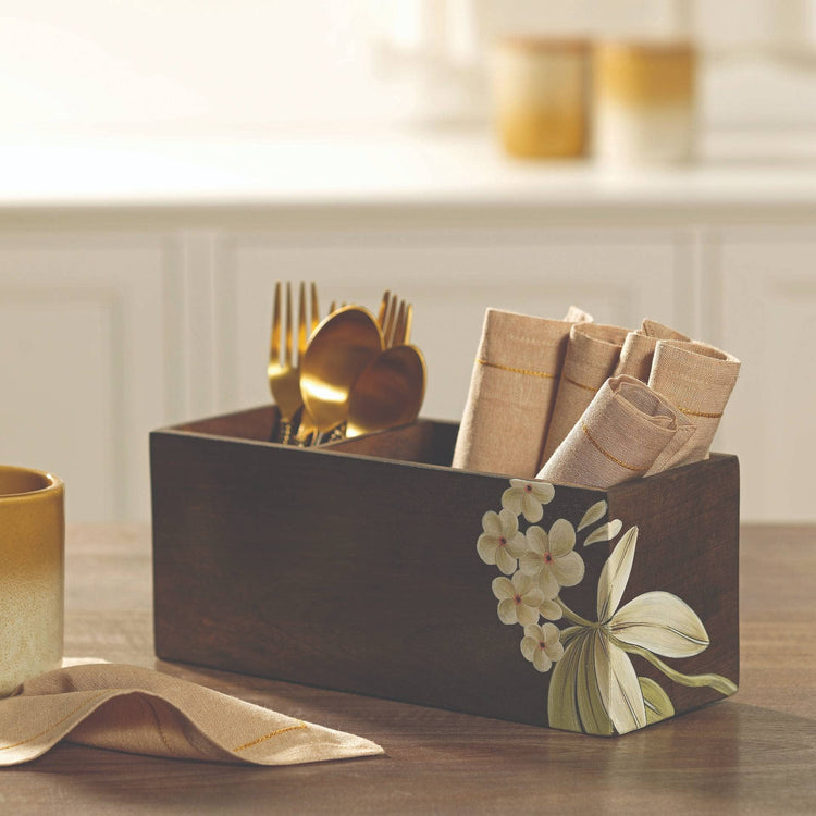 Frangipani Wooden Cutlery Stand