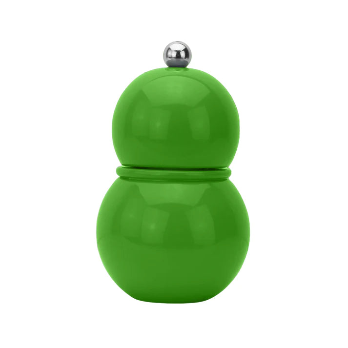 12cm Leaf Green Chubbie Bobbin Salt/Pepper Mill, Ceramic Grinder, by Addison Ross