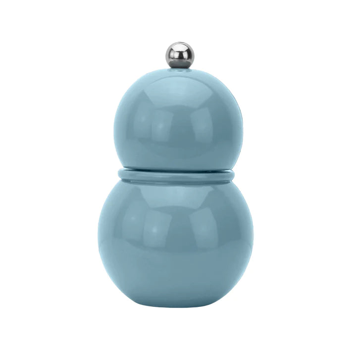 12cm Chambray Blue Chubbie Bobbin Salt Pepper Mill, Coastal Accent, by Addison Ross