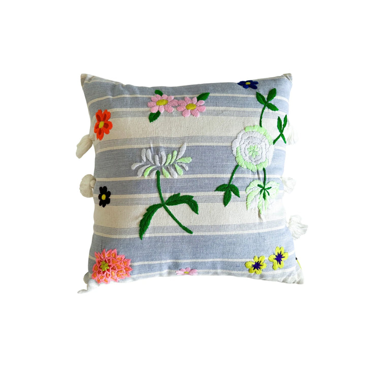 Vibrant Mekong Summer Flowers Pillow 16x16 with insert