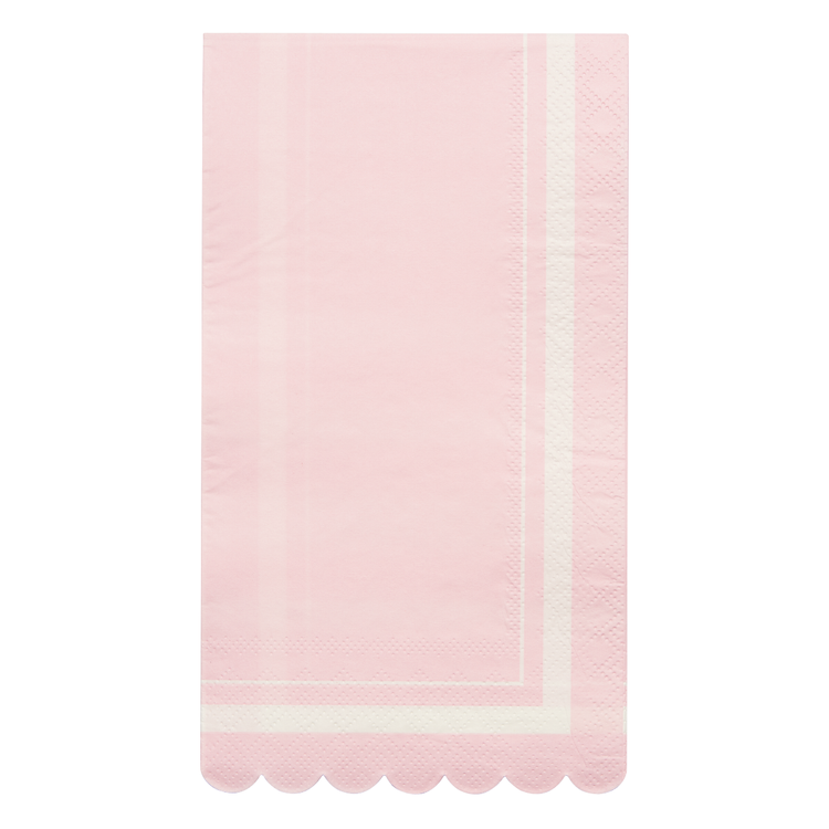 Guest Towel Scalloped Edge Blush/20/pkg