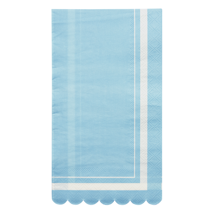 Guest Towel Scalloped Edge Sky Blue/20 pkg