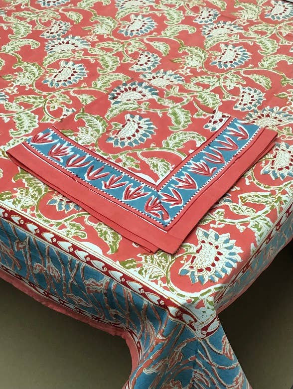 Jenny Rose Block Print Tablecloth 60x90