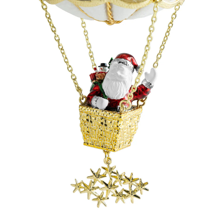 Michael Aram Santa in balloon ornament, metal with festive design, for holiday decoration