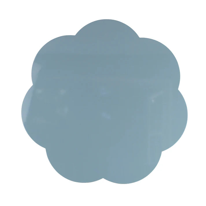 Placemat in Chambray Blue, 16" x 16” Scalloped, Addison Ross