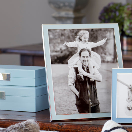 5x7 Powder Blue Enamel Photo Frame with Silver Trim, Addison Ross