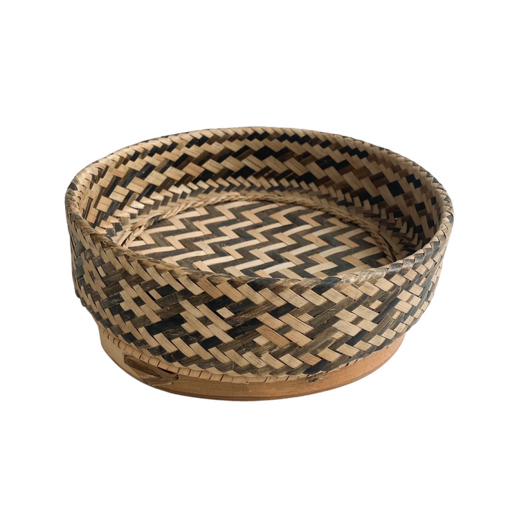 Round Kkhmu Basket | Handmade Woven Storage
