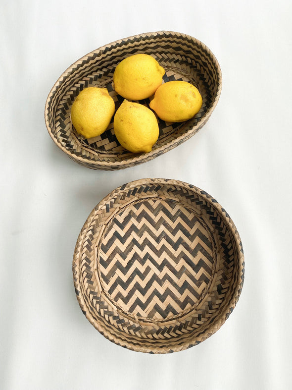 Round Kkhmu Basket | Handmade Woven Storage