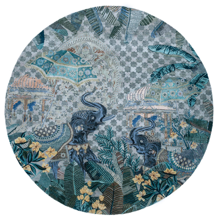 Rug, Inde Rose, Round