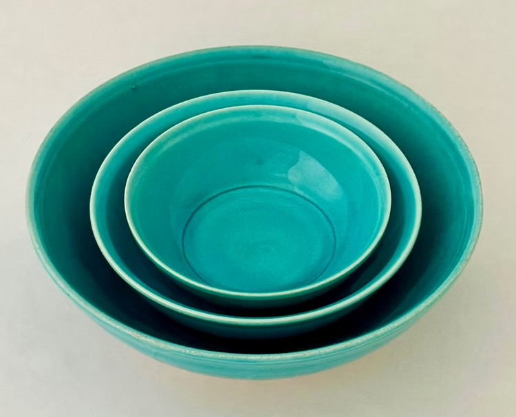 Bowl, Handmade Turquoise 15"