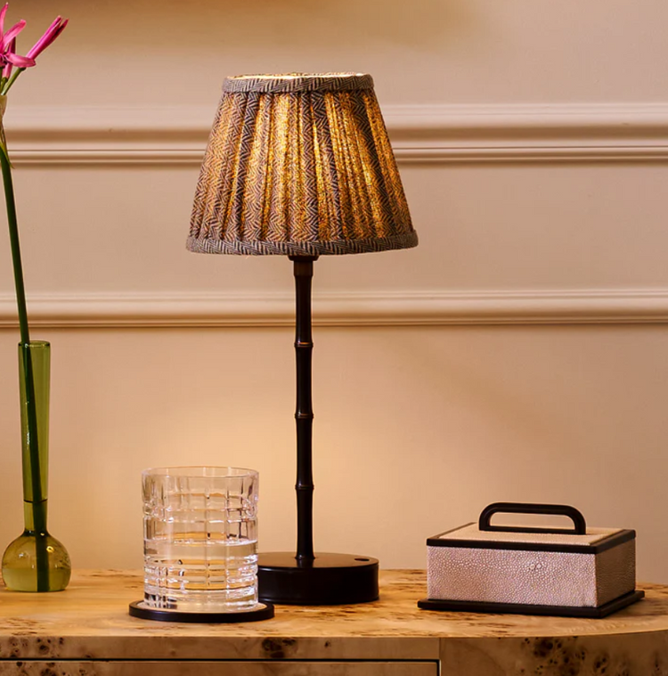 Bamboo Lamp Base Bronze 12"